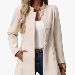 Elegant Cream Women's Coat